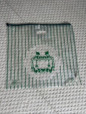 Masters Clear Drawstring shopping bag w/ Green Logo and Stripes great for gifts!